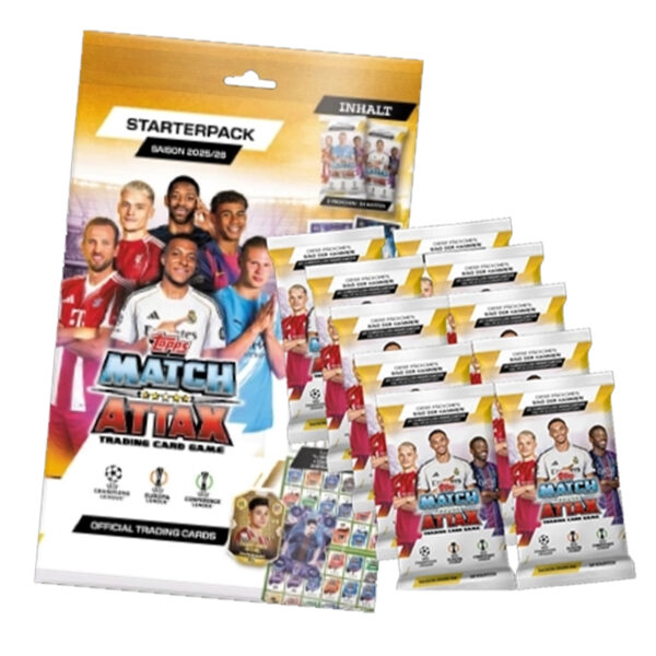 Topps Match Attax Champions League 2025/26 Starterpack + 10 Booster | Vorverkauf