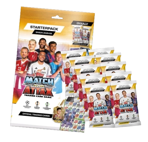 Topps Match Attax Champions League 2025/26 Starterpack + 10 Booster | Vorverkauf
