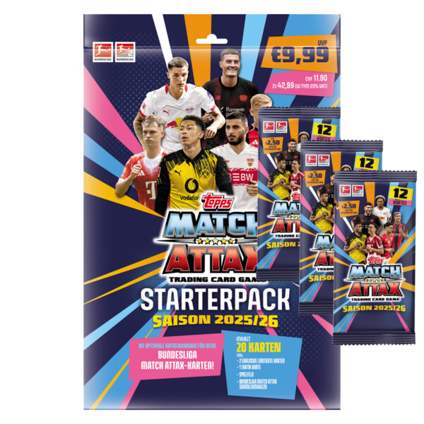 Topps Match Attax Bundesliga 2025/26 | 1x Starterpack + 3x Booster | jetzt vorbestellen