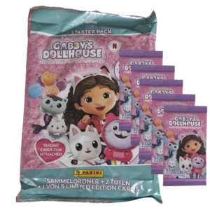 Panini Gabbys Dollhouse Trading Cards | Starterpack + 5 Booster (Bundle)