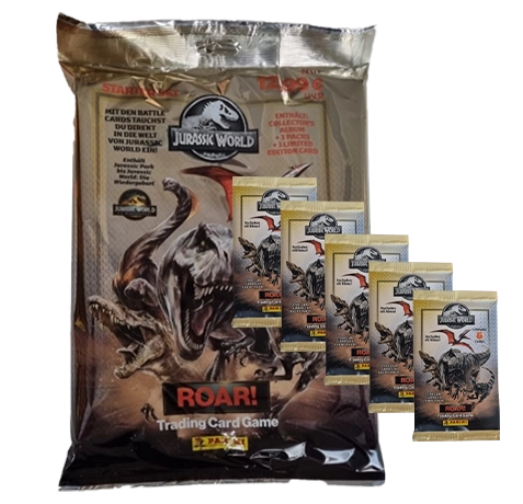 Panini Jurassic World ROAR – Starter + 5 Booster | Bundle