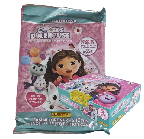 Panini Gabbys Dollhouse Trading Cards | Starterpack + Display (Bundle)