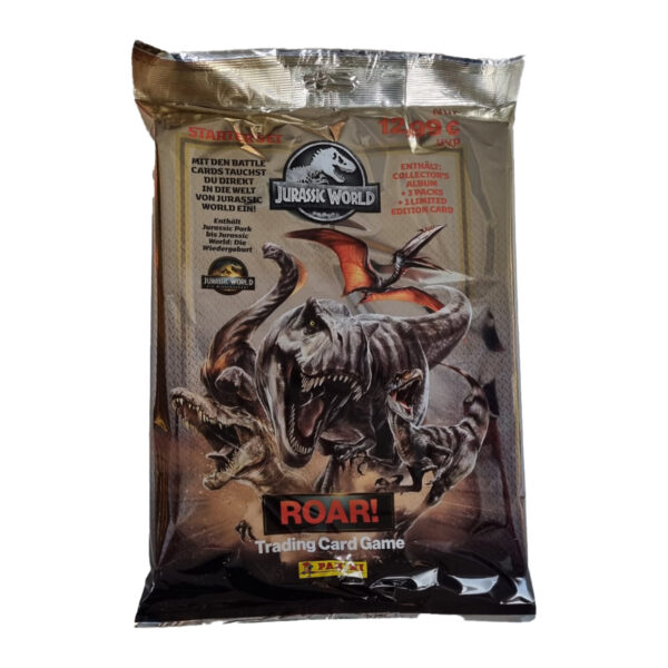 Panini Jurassic World ROAR! Starterpack mit Sammelmappe, 3 Boostern und 1 LE Card