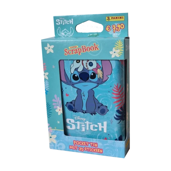 Panini Stitch Sticker Super ScrapBook | Pocket Tin Türkis | 7 Stickertüten | 35 Sticker