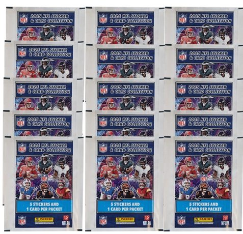 Panini NFL Sticker & Cards 2025 | 15x Stickertüten