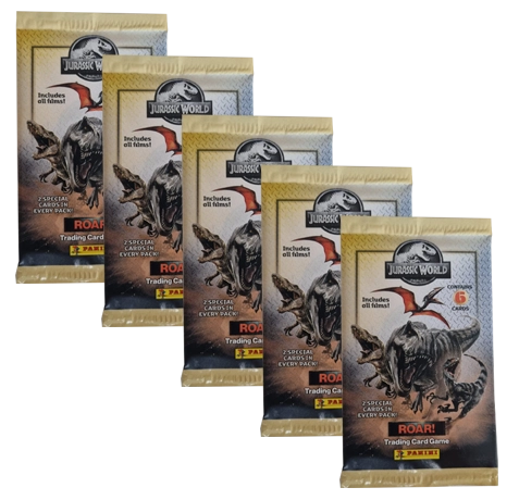 Panini Jurassic World ROAR – 5× Booster | Sticker-und-co