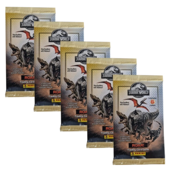 Panini Jurassic World ROAR – 5× Booster | Sticker-und-co