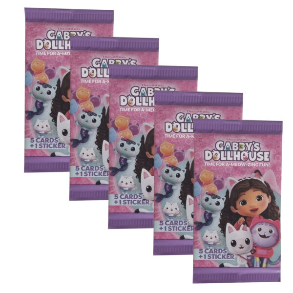 Panini Gabbys Dollhouse Trading Cards | 5 Booster