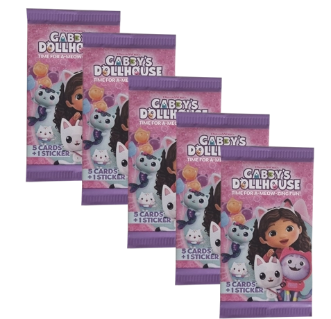 Panini Gabbys Dollhouse Trading Cards | 5 Booster
