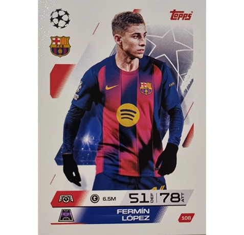 Topps Match Attax Champions League 2025/26 KARTE 108 FERMIN LOPEZ