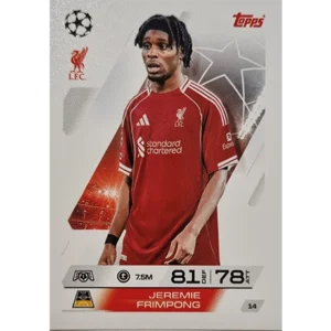 Topps Match Attax Champions League 2025/26 Karte 014 JEREMIE FRIMPONG