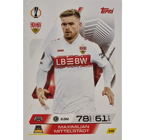 Topps Match Attax Champions League 2025/26 KARTE 148 MAXIMILIAN MITTELSTÄDT