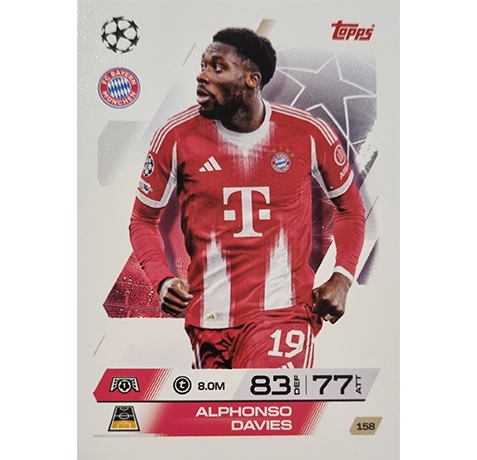 Topps Match Attax Champions League 2025/26 KARTE 158 ALPHONSO DAVIES