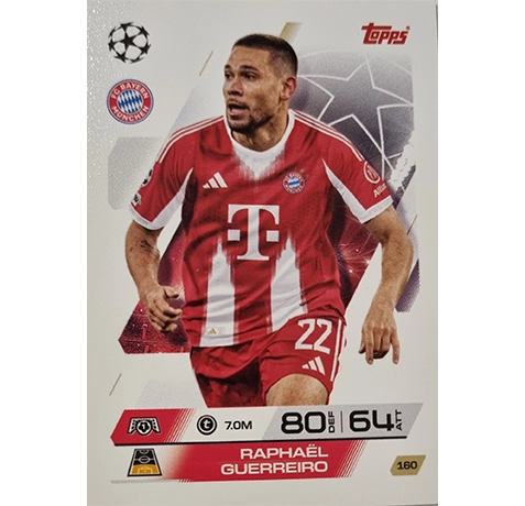 Topps Match Attax Champions League 2025/26 KARTE 160 RAPHAEL GUERREIRO