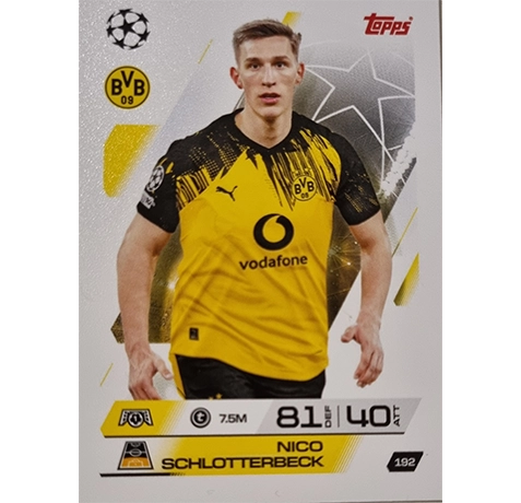 Topps Match Attax Champions League 2025/26 KARTE 192 NICO SCHLOTTERBECK