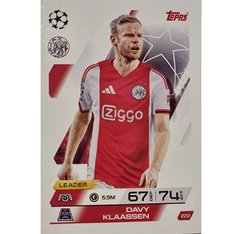 Topps Match Attax Champions League 2025/26 KARTE 222 DAVY KLAASSEN
