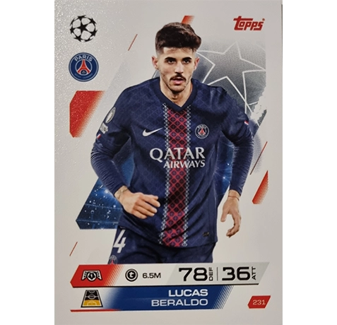 Topps Match Attax Champions League 2025/26 KARTE 231 LUCAS BERALDO