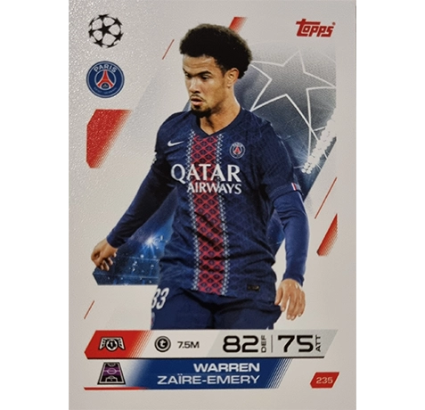Topps Match Attax Champions League 2025/26 KARTE 235 WARREN ZAIRE EMERY