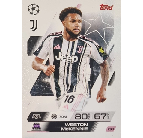 Topps Match Attax Champions League 2025/26 KARTE 268 WESTEN MCKENNIE
