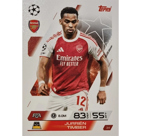 Topps Match Attax Champions League 2025/26 KARTE 034 JURRIEN TIMBER