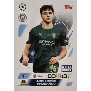 Topps Match Attax Champions League 2025/26 Karte 053 ABDUKODIR KHUSANOV
