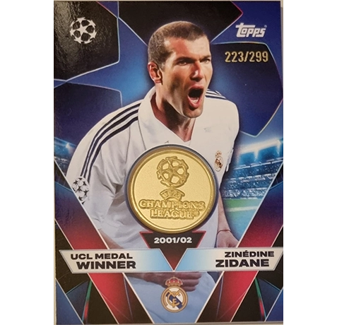 Topps Match Attax Champions League 2025/26 UCL Medal Winner Relic UCLW-ZZ Zinédine Zidane – Limited 223/299