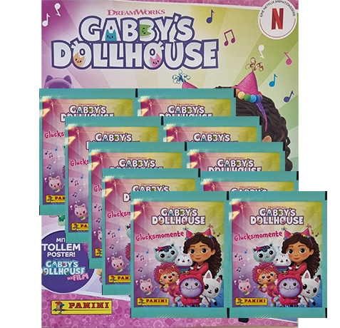 Panini Gabbys Dollhouse Glücksmomente Sticker Album + 10 Stickertüten | Sticker-und-co.de