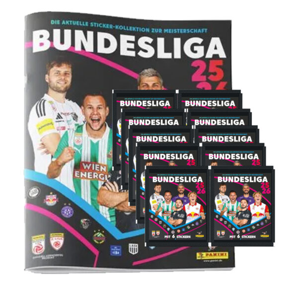 Panini Admiral Österreich Bundesliga Sticker 2025/26 – Album + 10 Tüten