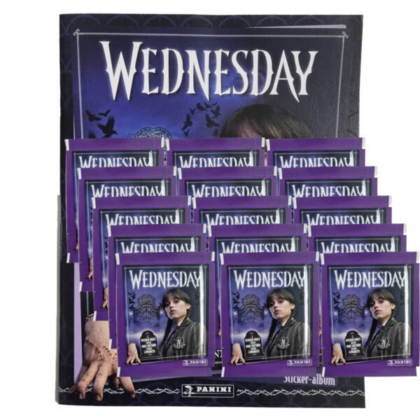 Panini Wednesday 2 Sticker Bundle | Album + 15 Stickertüten – Rückkehr an die Nevermore Academy