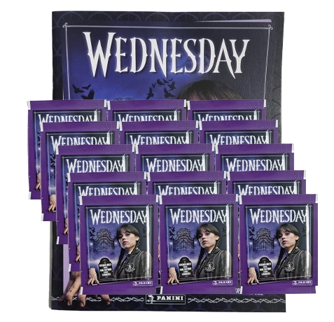 Panini Wednesday 2 Sticker Bundle | Album + 15 Stickertüten – Rückkehr an die Nevermore Academy