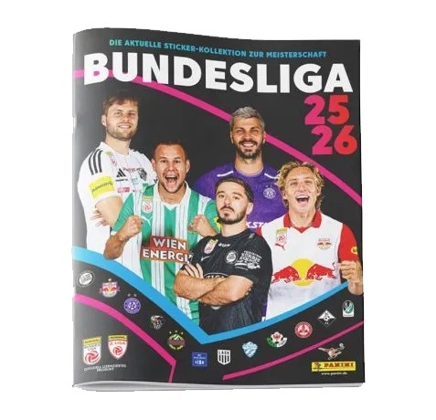 Panini Admiral Österreich Bundesliga Sticker 2025/26 Album | 64 Seiten mit 6 Stickern | Offizielle Fußball-Sammelserie
