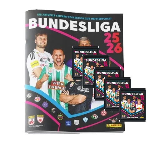 Panini Admiral Österreich Bundesliga Sticker 2025/26 – Album + 5 Tüten