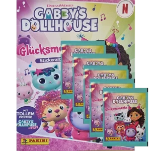 Panini Gabbys Dollhouse Glücksmomente Sticker tickeralbum + DisPanini Gabbys Dollhouse Glücksmomente Sticker Stickeralbum + 5 Stickertüten | Sticker-und-co.de