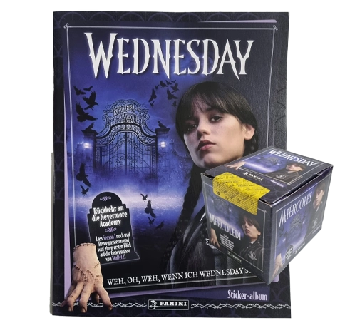 Panini Wednesday 2 Sticker Bundle | Album + Display (36 Tüten) – Rückkehr an die Nevermore Academy
