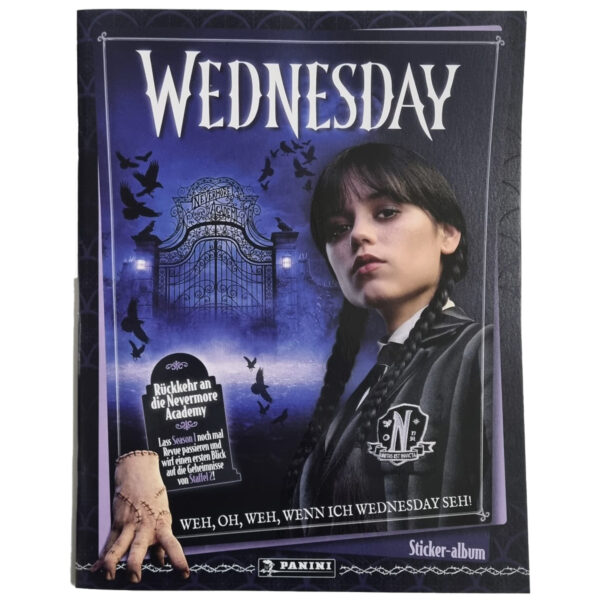 Panini Wednesday 2 Sticker Stickeralbum – Rückkehr an die Nevermore Academy | 32 Seiten + Poster + 6 Gratissticker