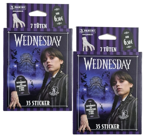 Panini Wednesday 2 Sticker – 2 × Eco Blister | Rückkehr an die Nevermore Academy