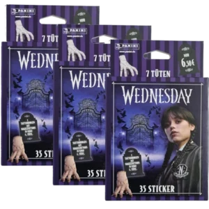 Panini Wednesday 2 Sticker – 3 × Eco Blister | Rückkehr an die Nevermore Academy