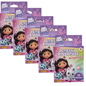 Panini Gabbys Dollhouse Glücksmomente Sticker Eco Blister 5er Pack (35 Tüten) | Sticker-und-co.de