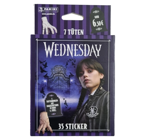 Panini Wednesday 2 Sticker Eco Blister – Rückkehr an die Nevermore Academy | 35 Sticker + Nageltattoo