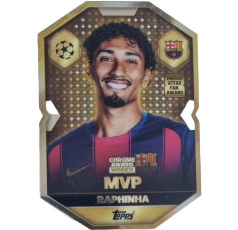 Topps Match Attax Champions League 2025/26 Chrome Award Winner CA1 Raphinha – MVP