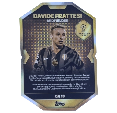 Topps Match Attax Champions League 2025/26 Chrome Award Winner CA13 Davide Frattesi – Instant Impact