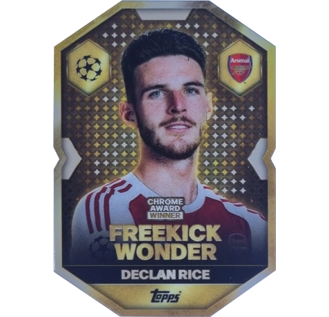 Topps Match Attax Champions League 2025/26 Chrome Award Winner CA14 Declan Rice – Free Kick Wonder