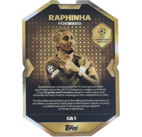 Topps Match Attax Champions League 2025/26 Chrome Award Winner CA1 Raphinha – MVP