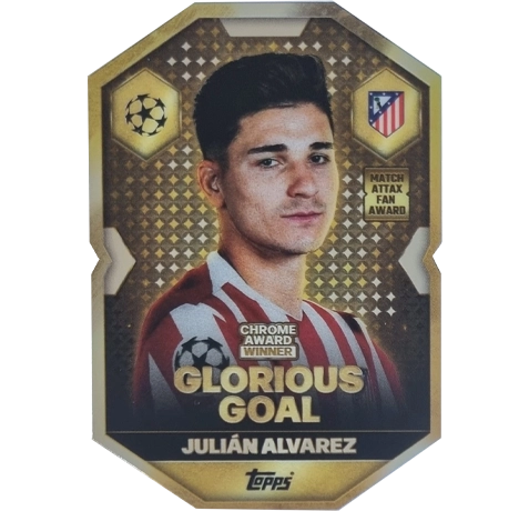 Topps Match Attax Champions League 2025/26 Chrome Award Winner CA4 Julián Álvarez – Glorious Goal