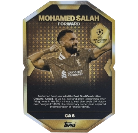 Topps Match Attax Champions League 2025/26 Chrome Award Winner CA6 Mohamed Salah – Best Goal Celebration
