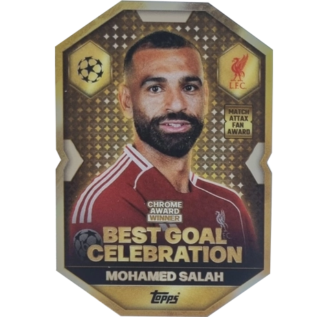 Topps Match Attax Champions League 2025/26 Chrome Award Winner CA6 Mohamed Salah – Best Goal Celebration