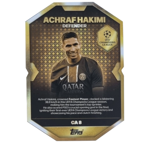 Topps Match Attax Champions League 2025/26 Chrome Award Winner CA8 Achraf Hakimi – Fastest Player