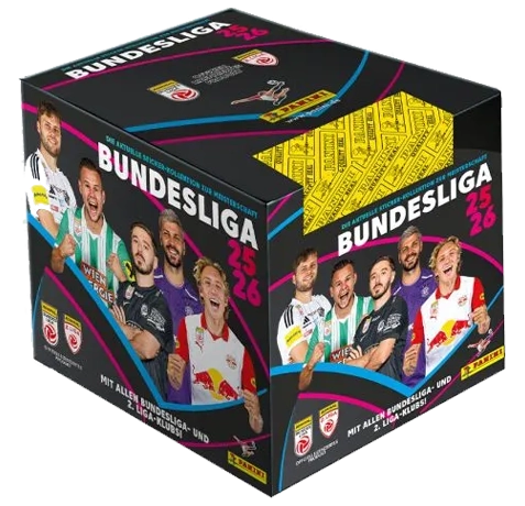 Panini Admiral Österreich Bundesliga Sticker 2025/26 Display | 50 Tüten = 250 Sticker | Offizielle Fußball-Sammelserie