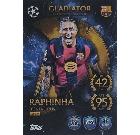 Topps Match Attax Champions League 2025/26 Gladiator Limited Edition Gladiator GLE 2 RAPHINHA