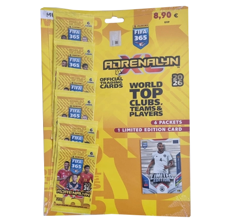 Panini FIFA 365 2026 Adrenalyn XL Multipack Jonathan Tah | 6 Booster + LE